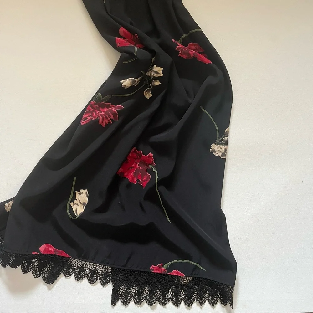 Vintage Carol Anderson Black Floral Two Piece Dress & Jacket set size medium - Picture 7 of 8